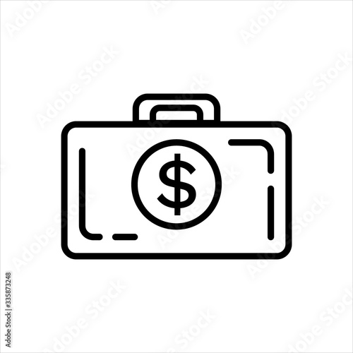 Simple deposit line icon isolated on white background. Vector illustration