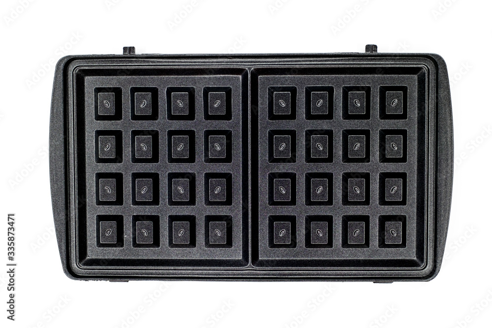 modern waffle iron isolated on white modern waffle iron isolated on white