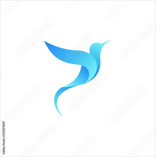 Flying colibri logo design. colorful icon for business, education and natural company illustration