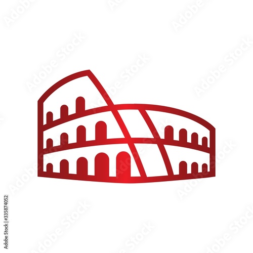 Canvas Print red roma coloseum logo symbol icon
