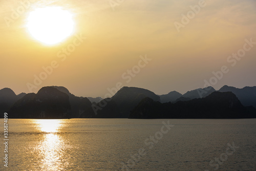 Sunset on Halong Bay  Vietnam