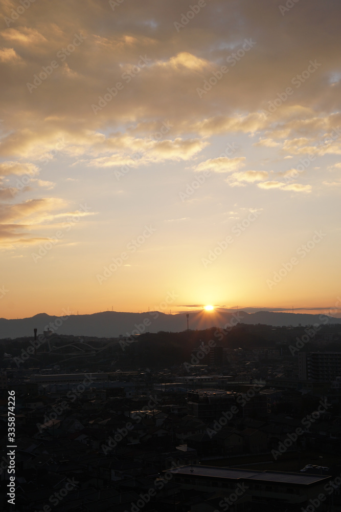 Fototapeta premium 大阪、枚方の朝日