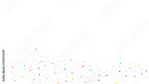 Abstract plexus background with connecting dots and lines. Global network connection, digital technology and communication concept.