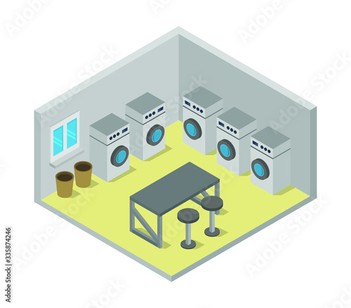 isometric laundry room