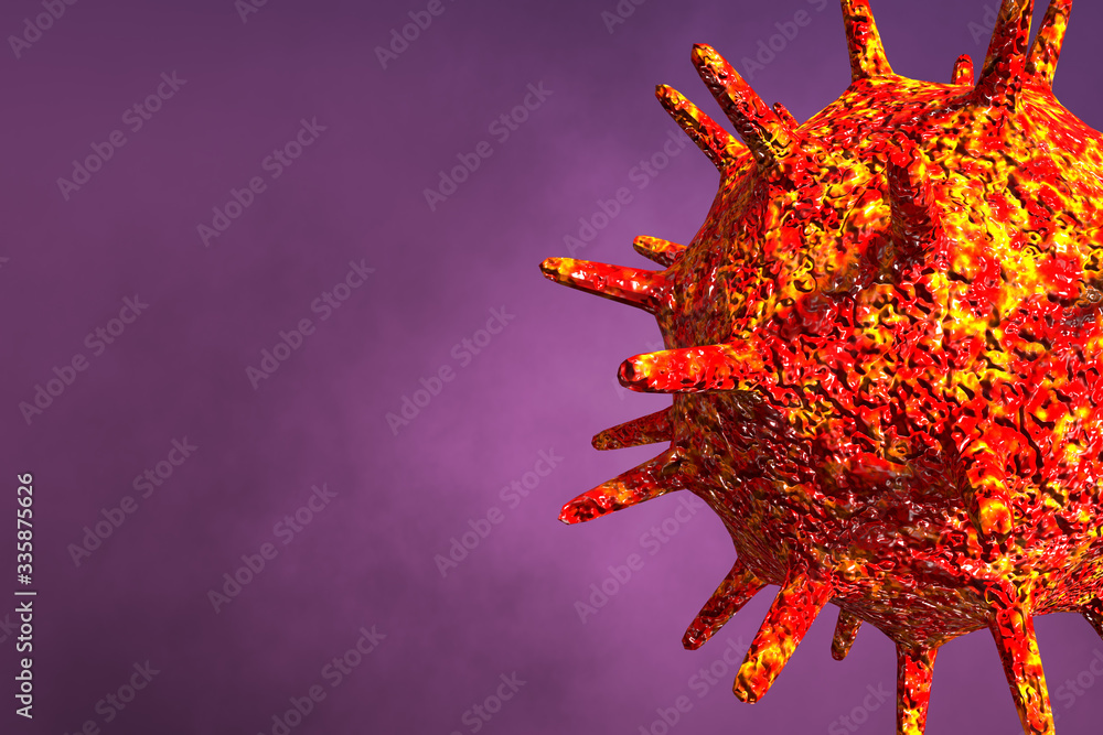 Coronavirus 2019 COVID-19 outbreak. Biology science 3D illustration. Coronavirus 2019 COVID-19 outbreak. Biology science 3D illustration.