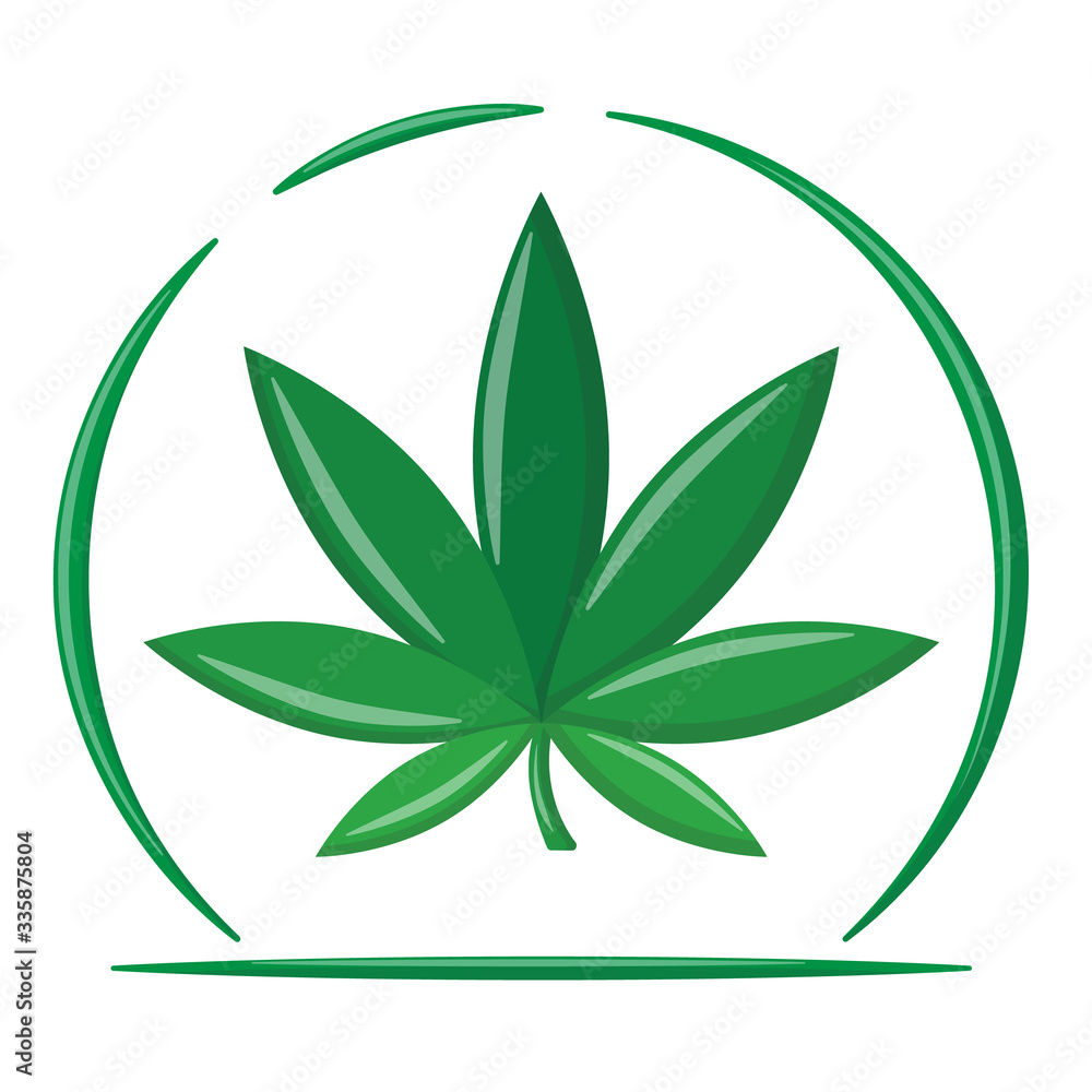 Hemp leaf logo design in flat style Hemp leaf logo design in flat style