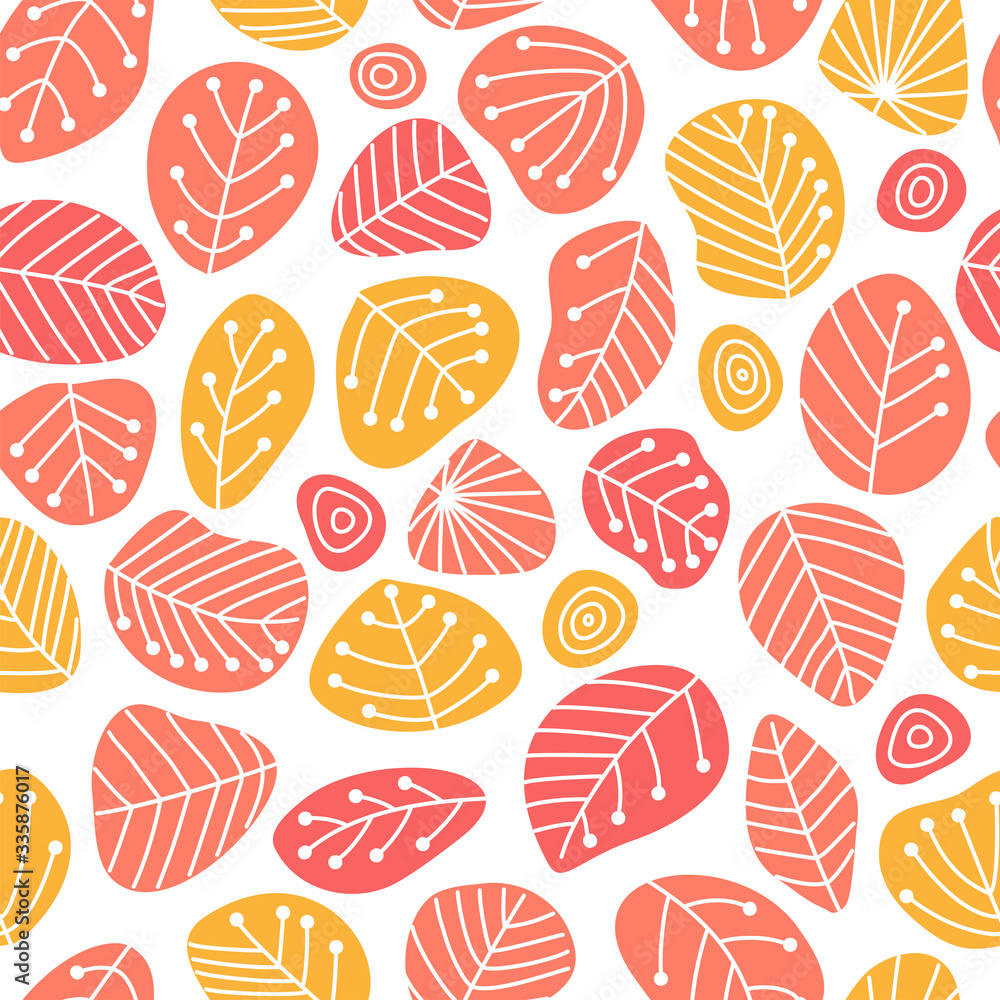 Vector seamless pattern with leaves. Floral stylized background Vector seamless pattern with leaves. Floral stylized background