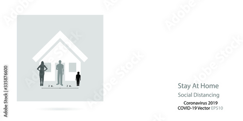 Coronavirus Viruses can be protected by avoiding close contact or Social distancing. COVID-19 Virus protection by stay at home and do social distancing.