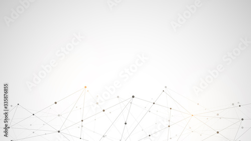 Abstract geometric background with connecting dots and lines. Global network connection, digital technology and communication concept. © Kingline