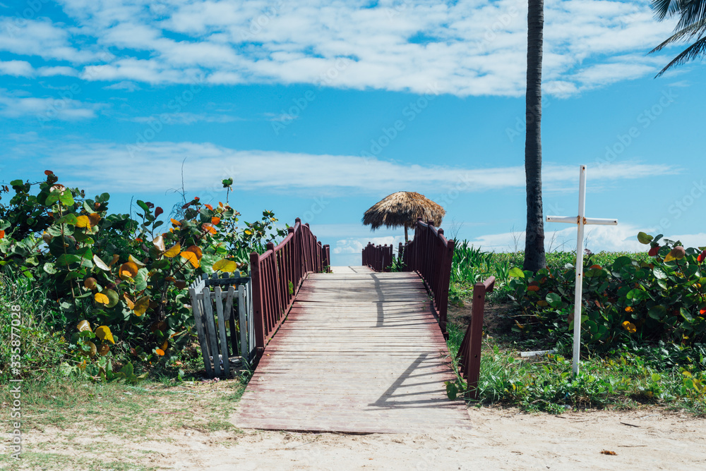 Walkway to beach in Cuba