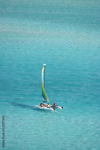 windsurfing on the sea