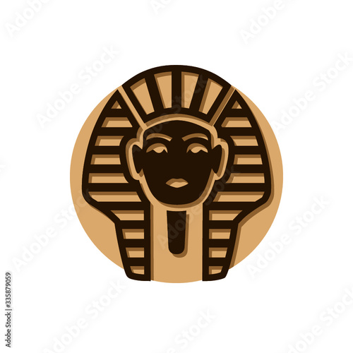 Pharaoh face icon on white background