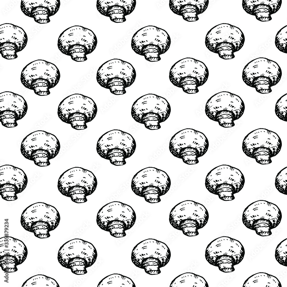 autumn vector seamless pattern with hand-drawn graphic mushrooms on white background. it can be used as Wallpaper, background, print, textile design, notebooks, phone cases, packaging paper, and more. autumn vector seamless pattern with hand-drawn graphic mushrooms on white background. it can be used as Wallpaper, background, print, textile design, notebooks, phone cases, packaging paper, and more.