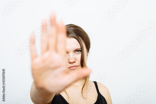 Stop gesture girl