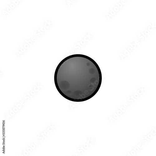 New Moon Isolated Realistic Vector Icon. Moon Cycle, Lunar phases Illustration Emoji, Emoticon, Icon