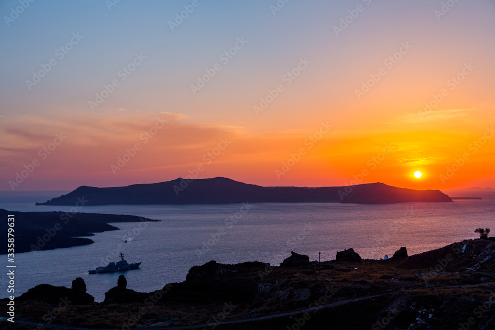 Sunset in Santorini Greece