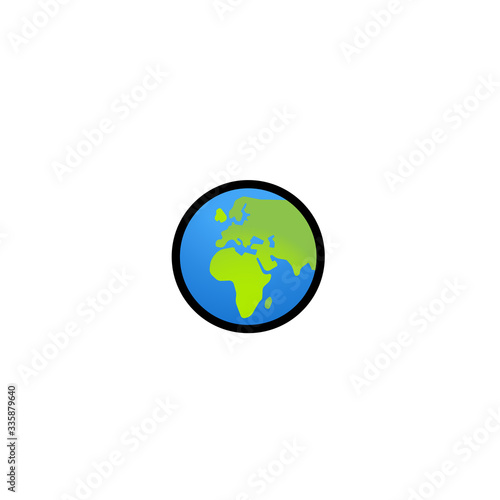 Planet Earth, Isolated Realistic Vector Icon. World Map, Africa Map, Illustration Icon