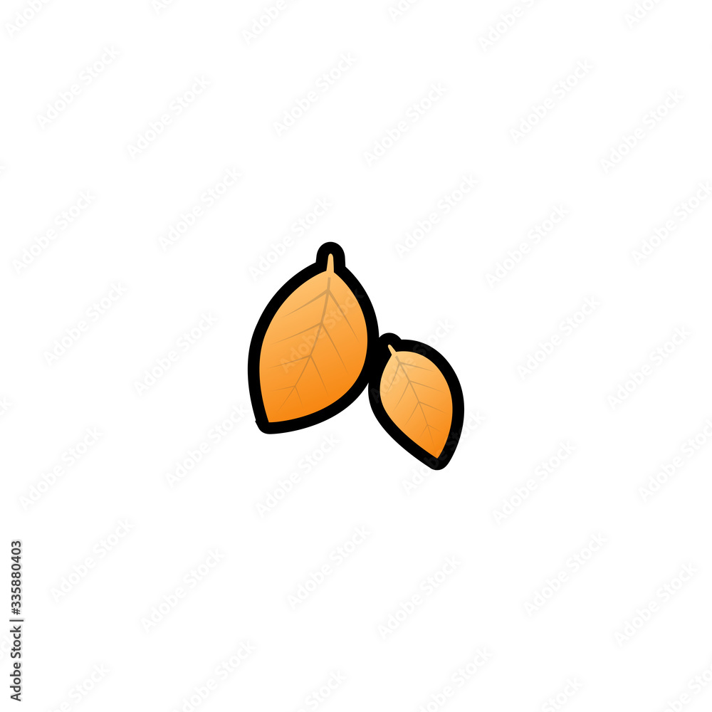 Autumn Leaf Isolated Realistic Vector Icon. Falling autumn leaves Illustration Emoji, Emoticon, Icon