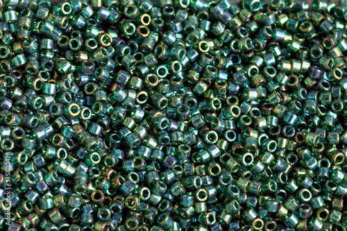 Green Japanese beads.MIYUKI Delica.Iris Higher Metallic.