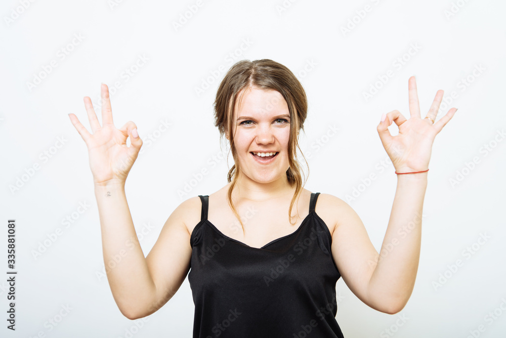 Woman making an ok sign Woman making an ok sign