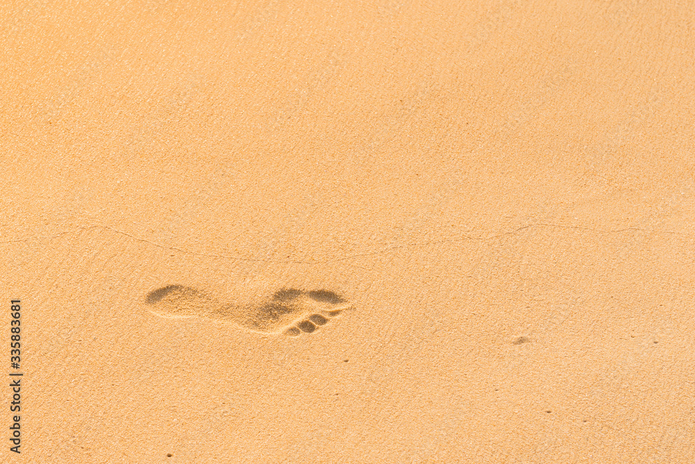 Footmark in a Sand on the Beach at Phuket Thailand Footmark in a Sand on the Beach at Phuket Thailand