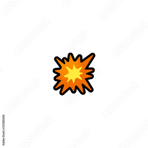 Collision Isolated Realistic Vector Icon.  Explosion, Boom Illustration Emoji, Emoticon, Icon