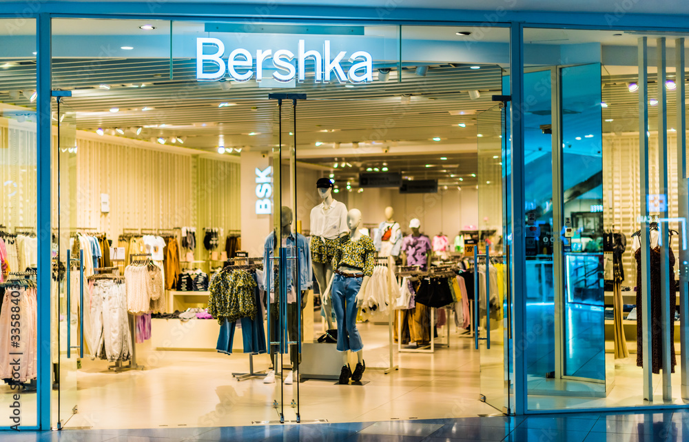 Front entrance to Bershka store in Singapore shopping mall Stock Photo |  Adobe Stock