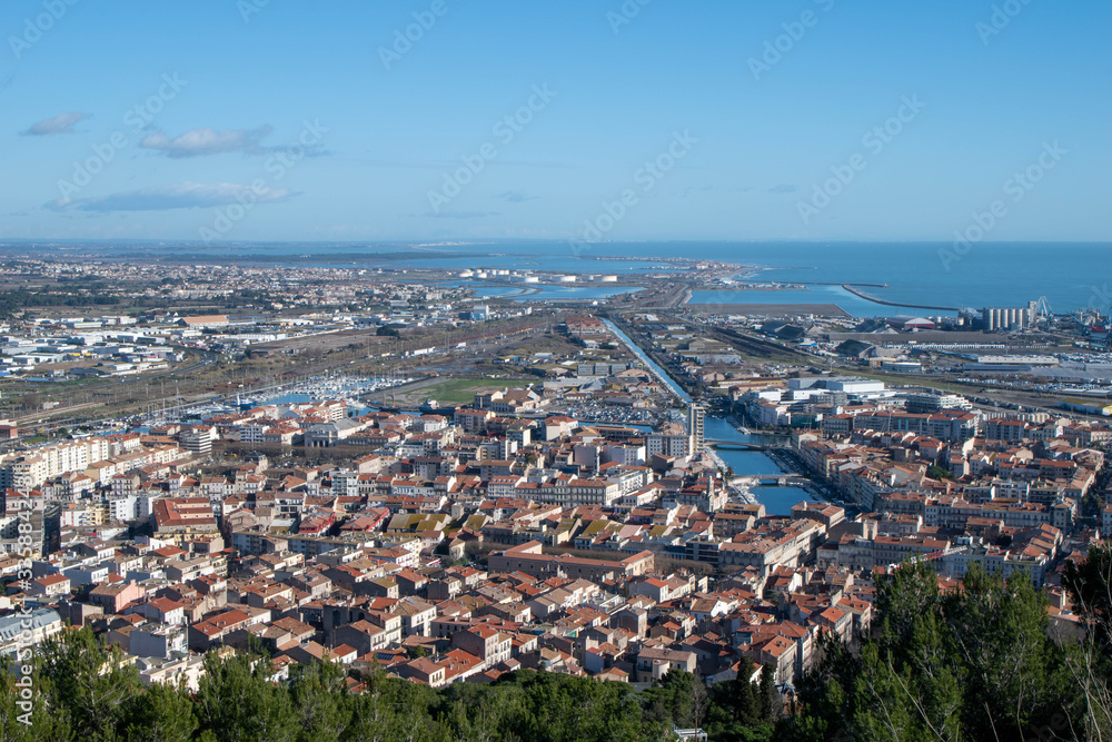 Fototapeta premium View of the city of Sète in France. City in the south of France