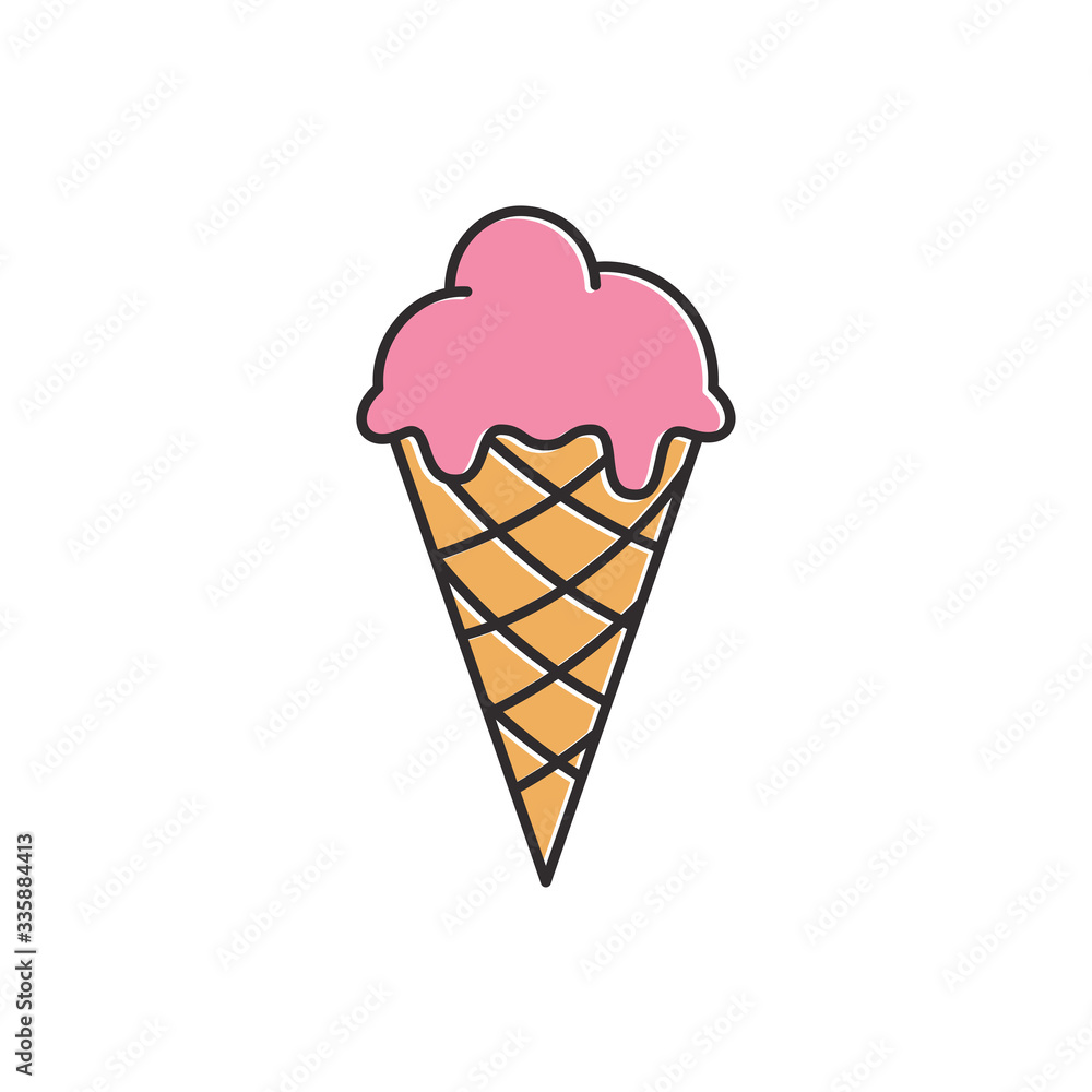 ice cream vector icon in trendy flat design