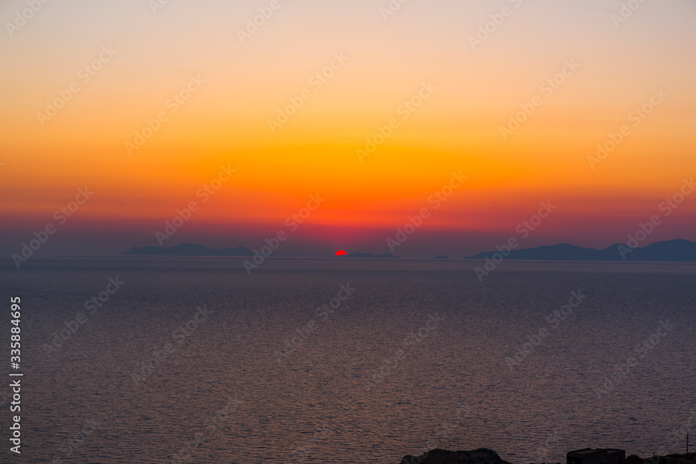 Sunset in Santorini Greece