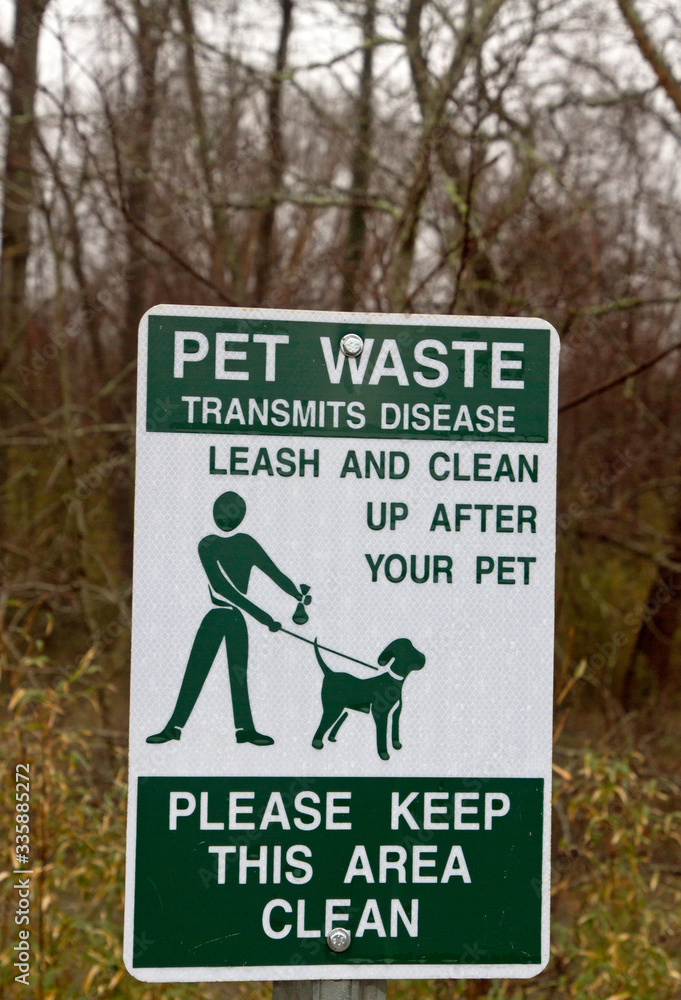 Leash and Clean Up After Your Pet Sign Leash and Clean Up After Your Pet Sign