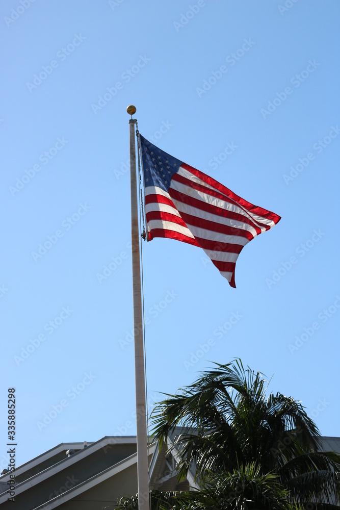 american flag in the breeze