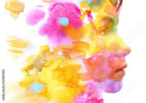 Paintography. Portrait combined with a painting