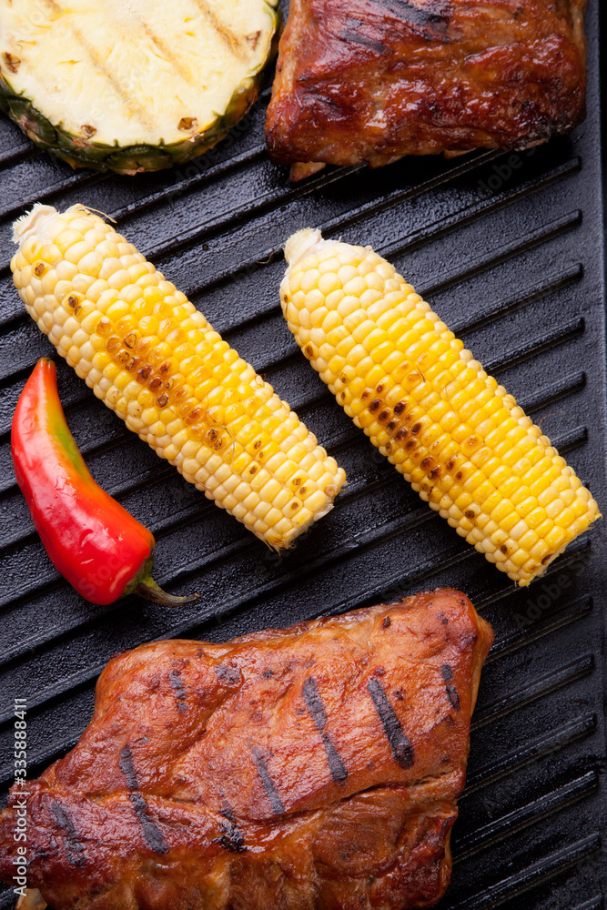 Grilled Pork Ribs On Griddle Grilled Pork Ribs On Griddle