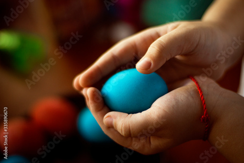 Easter eggs in children's hands