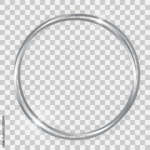 Triple silver shiny circle frame