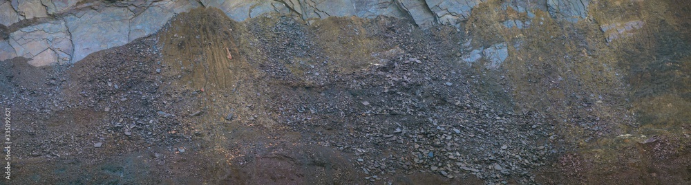 panorama iron ore quarry background. dark texture of minerals. abstract slag pattern. Natural hematite ore surface panorama iron ore quarry background. dark texture of minerals. abstract slag pattern. Natural hematite ore surface