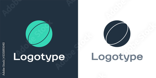 Logotype Beach ball icon isolated on white background. Logo design template element. Vector Illustration