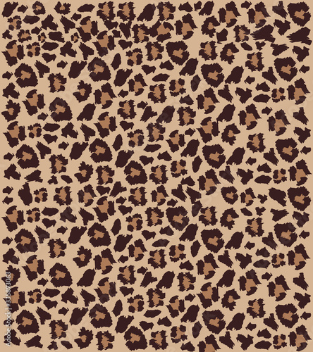 Leopard skin texture pattern design, vector illustration light brown background.