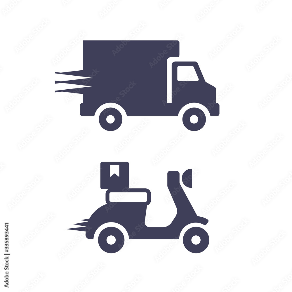 Fototapeta premium Delivery icon set isolated on white background. Vector illustration.