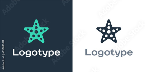 Logotype Starfish icon isolated on white background. Logo design template element. Vector Illustration