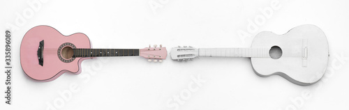 two guitars isolated on white background