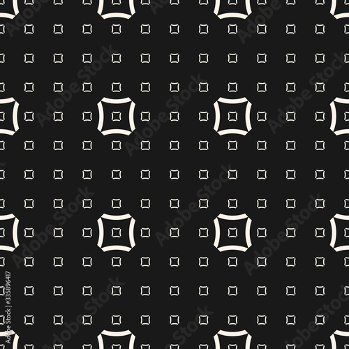 Geometric seamless pattern with small linear concave squares. Simple vector minimalist geometrical texture. Abstract repeat monochrome background. Modern dark design for decor, covers, digital, web