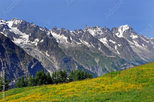 Italy - Aosta  Courmayeur and Mont Blanc - Walk and trekking surrounded by nature with snow   mountains  river and woods in which to relax