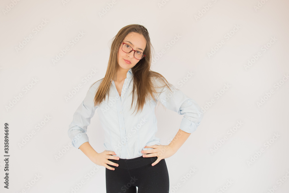 Beautiful young girl with glasses Beautiful young girl with glasses