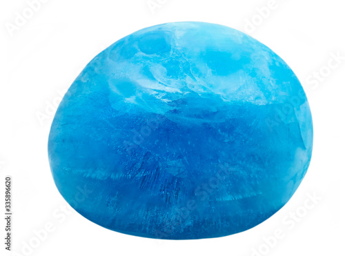 A piece of round blue ice