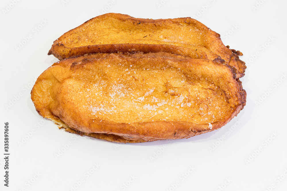 Torrijas, typical Spanish dessert based on milk bread and sugar Torrijas, typical Spanish dessert based on milk bread and sugar