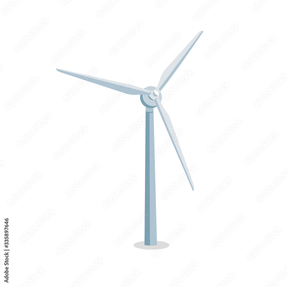 Giant air turbine vector illustration. Green power generator. Giant air turbine vector illustration. Green power generator.