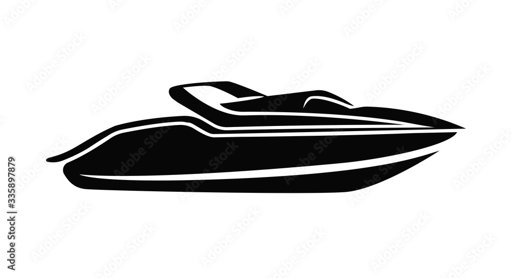 Speedboat isolated vector illustration. Luxury and expensive boat. Speedboat isolated vector illustration. Luxury and expensive boat.