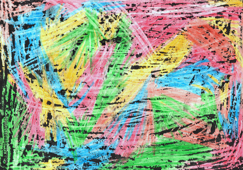 Hand drawn abstract background of multi-colored smears